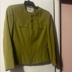 Olive Green Zip-Up Jacket